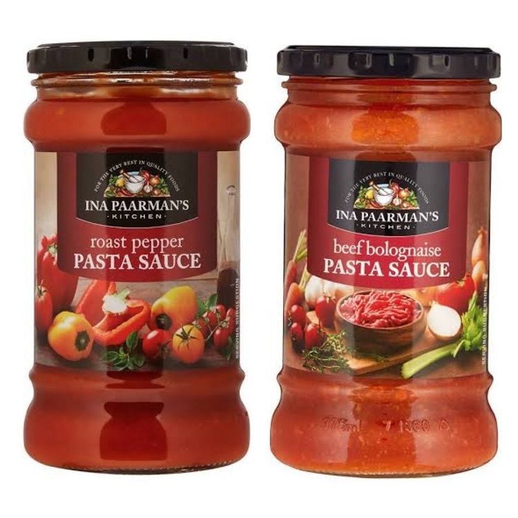 Ina Paarman's Beef Bolognaise Pasta Sauce + Roast Pepper Pasta Sauce