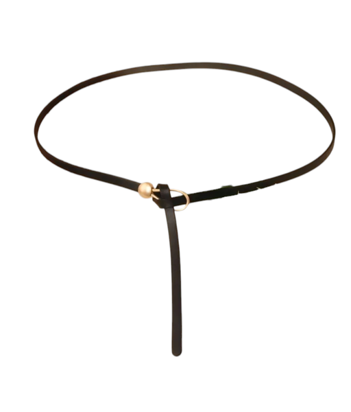Trendy Women's Knotted Skinny PU Leather Belt