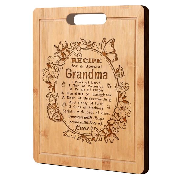 Cool Practical Laser Engraved Bamboo Cutting Board for Grandma Birthday