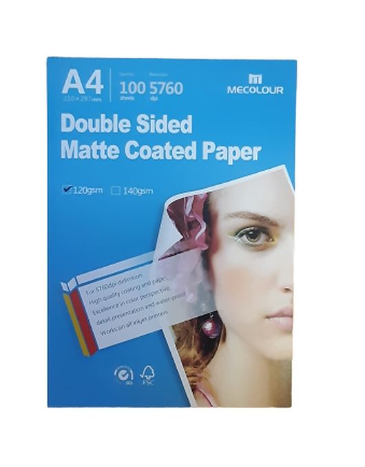 MECOLOUR TT1-MD120 A4 Double Sided Matte Coated Paper 100 Sheets per ...