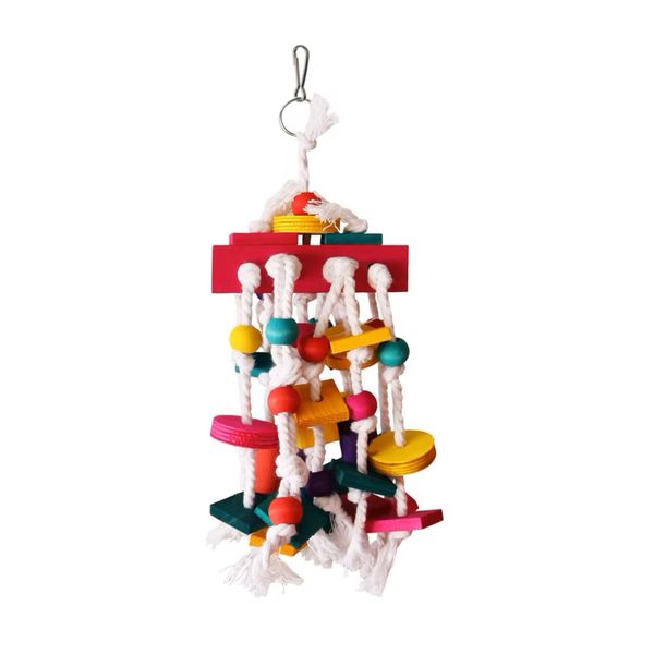 Wood and Cotton Strings Parrot Toy