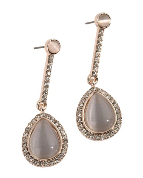 Rose Gold Cats Eye Teardrop Earrings