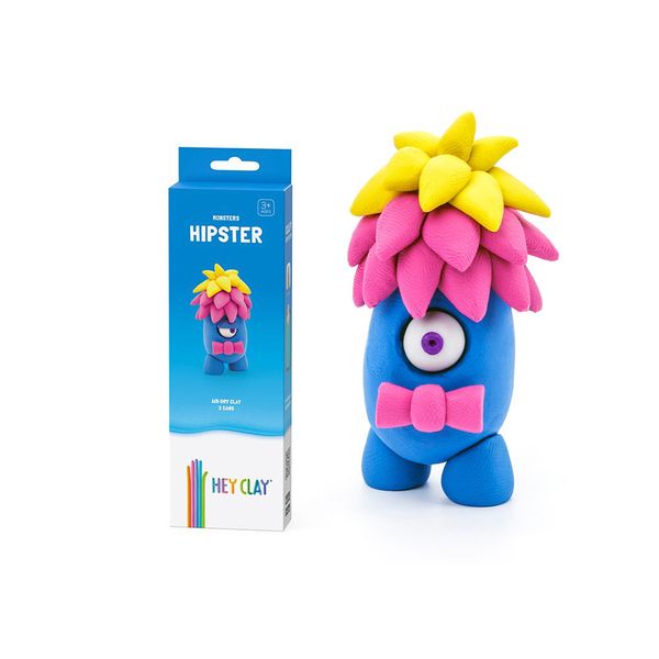 Hey Clay: Modelling Air-Dry Clay with Fun Interactive App - Hipster, 3 cans