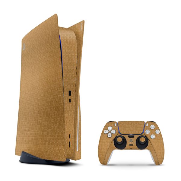 Decal Skin Compatible with PS5 (Disc) - HoneyComb Gold (Decal Only)