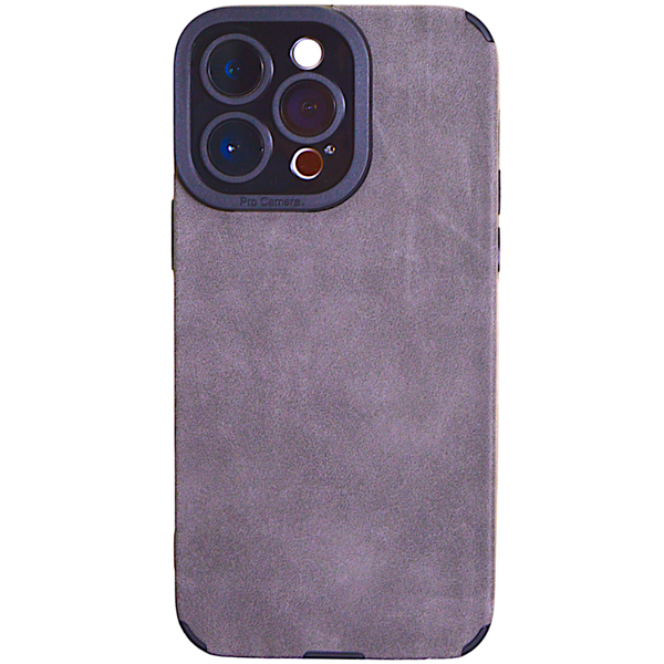 Suede - Phone Case with Pro Camera for Iphone 15 Pro Max - Grey &amp; Black