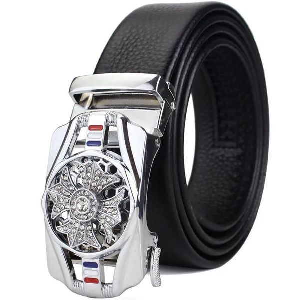 Rotating Clover with Diamonds Men Automatic Buckle Belt Holiday Gift Set