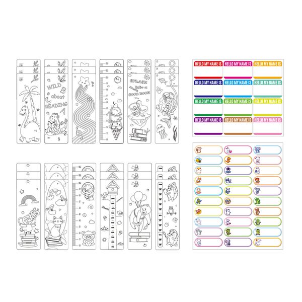 Jacaranda DIY Coloring Blank Bookmark With Name Tags