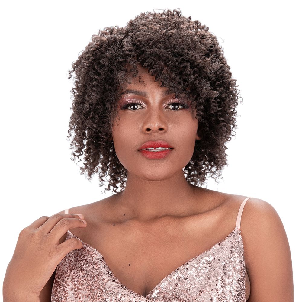 Magic Brown Short Afro Water Curly Synthetic Hair Wigs For Women Msasha