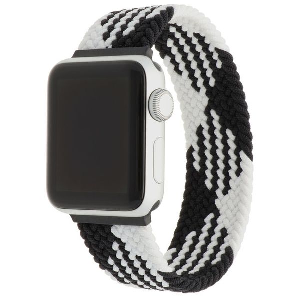 Green Braided Solo Loop Strap - Black &amp; White 42mm , 44mm