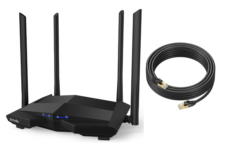 Tenda AC10 V3.0 - Unleash Lightning-Fast AC1200 WIFI with 5m CAT7 Cable