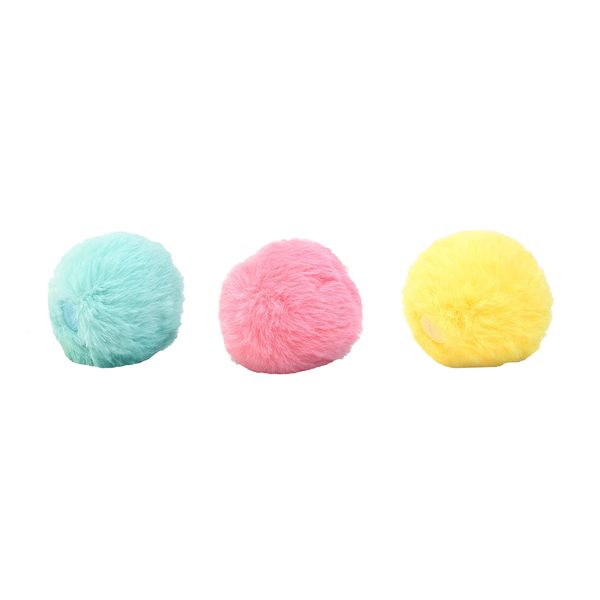 Fluffy Plush Cat Ball Toys Interactive Chirping Balls Cat Kicker Toys - 3 Piece