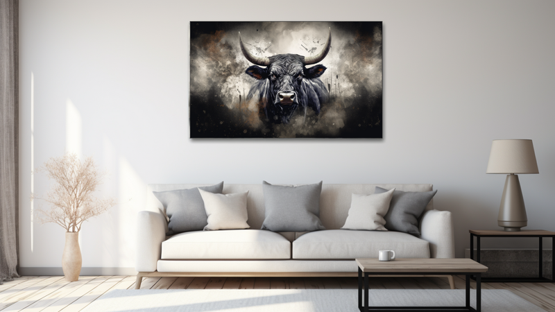 Canvas Wall Art - Wagyu Bull Creative Abstract - MT0370