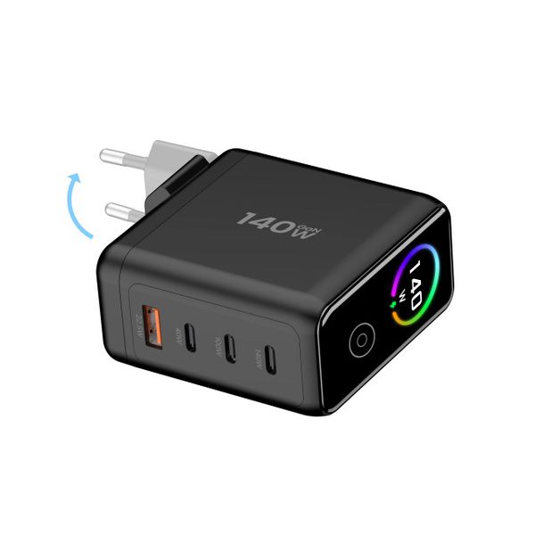 Tommox Ampify Pro 140W 4-Port GaN PD Home Charger - Black SA Plug