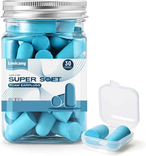 60Pcs Soft Foam EarPlugs for Sleeping/Concerts Loud Music/Shooting Guns