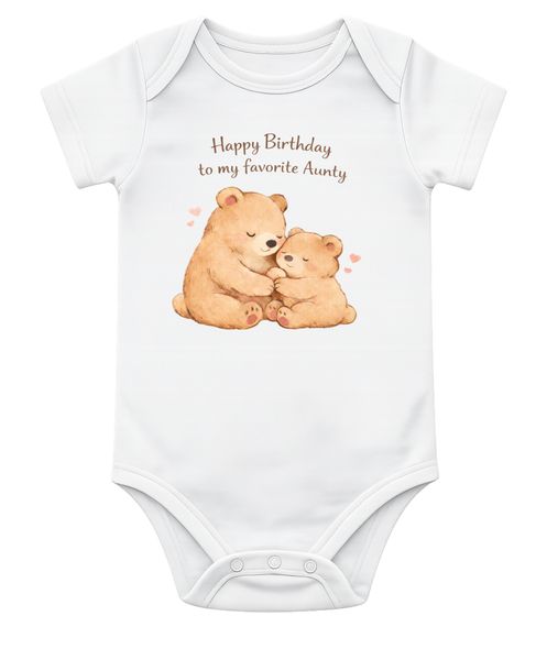 Birthday - Happy Birthday To My Favorite Aunty Short Sleeve Baby Grow