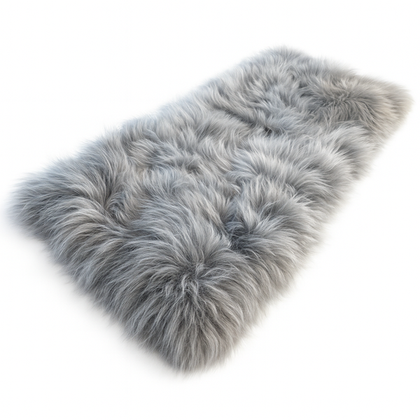 Luxury Fluffy Grey Rug - Ultra Soft 60×150cm Faux Fur Carpet for Home Decor