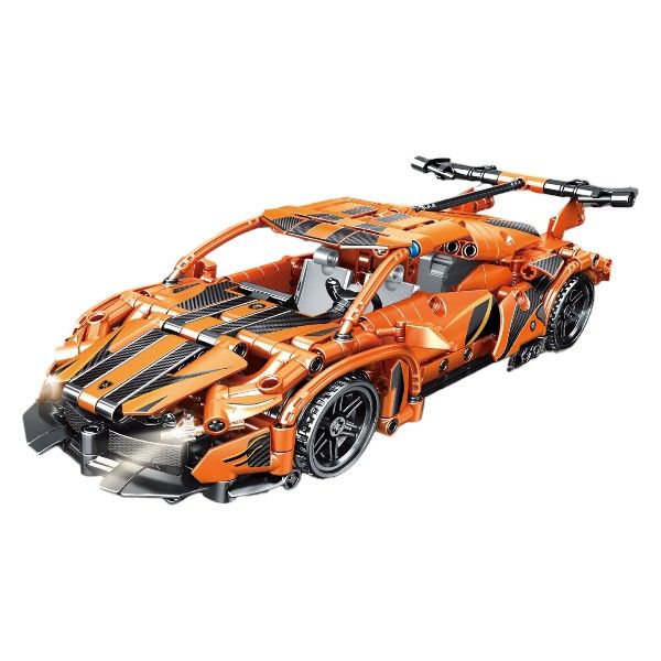 516 Pieces Pullback Sports Car Building Block Set - Orange