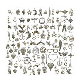 400 Pcs Silver Charms for Jewelry Making , Wholesale Bulk Lots Tiny  Assorted Mixed Tibetan Silver Metal Pendants for DIY Necklace Bracelet  Making and