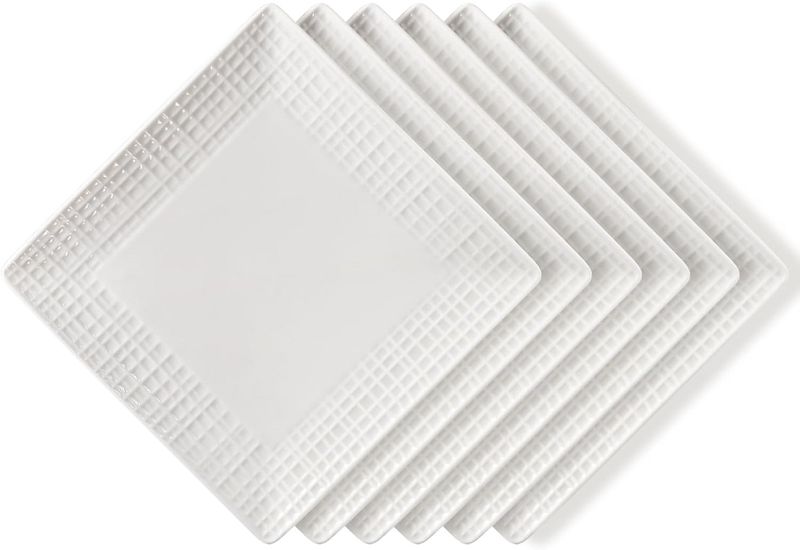 6-Piece Scotchwhite Ceramic Side Plate Set - 20.32cm.