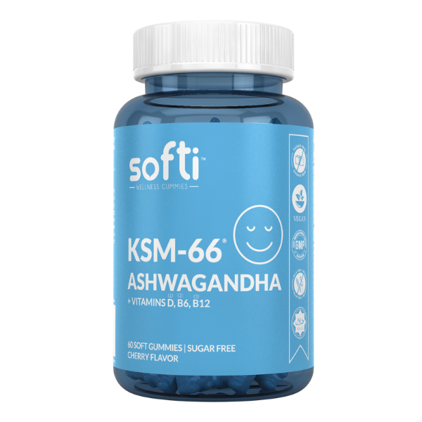 Softi KSM-66 Ashwagandha Gummies - Stress Relief &amp; Sleep Support, 60s