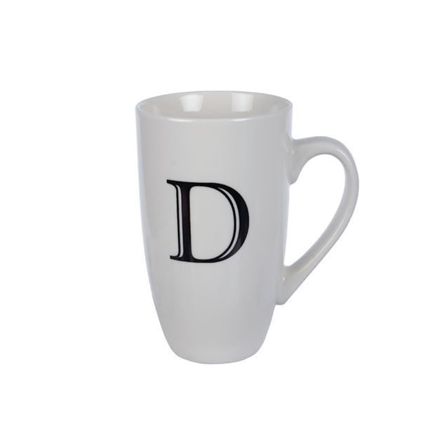 Kitchen Accessories - Mug - Letter 'D' - Ceramic - White - 6 Pack