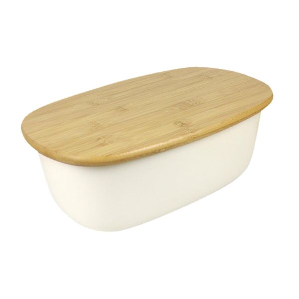 Bamboo Bread Bin and Wooden Cutting Board 2 in 1 -kth07