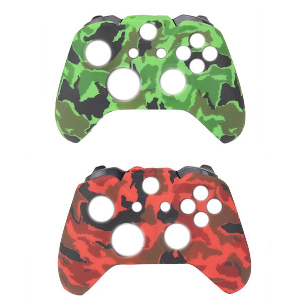 Silicone controller covers (Pack of 2) Green and Red Camo for Xbox ONE