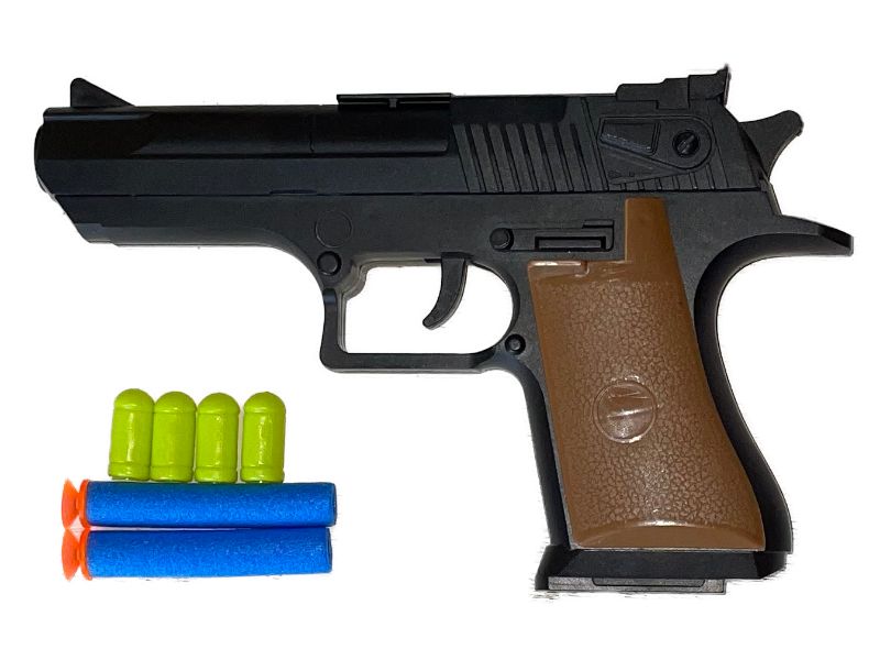 Combat Gun with Foamand Rubber Bullets Cocking features