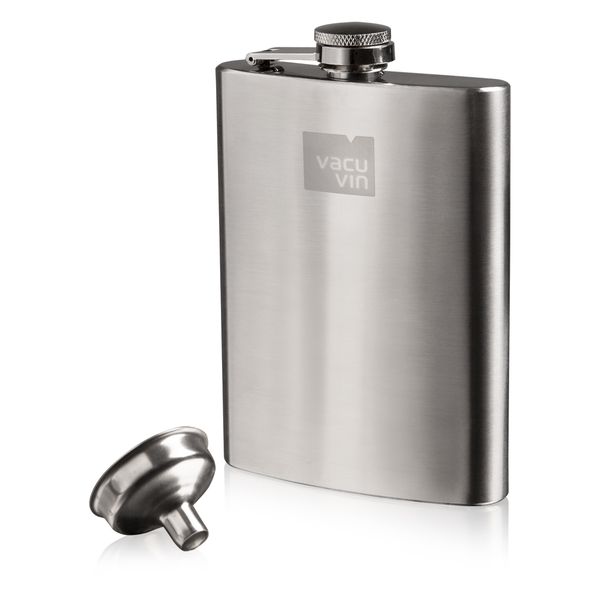 Vacu Vin Hip Flask &amp; Funnel Stainless Steel, (240ml)