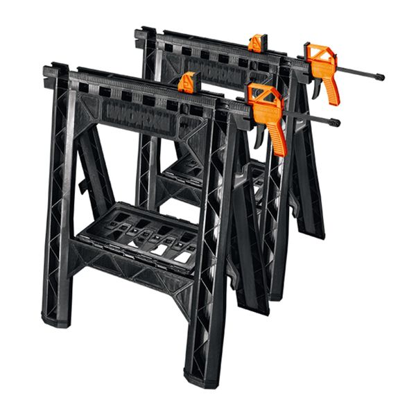 WORX Clamping Sawhorses with Bar Clamps | Twin Set