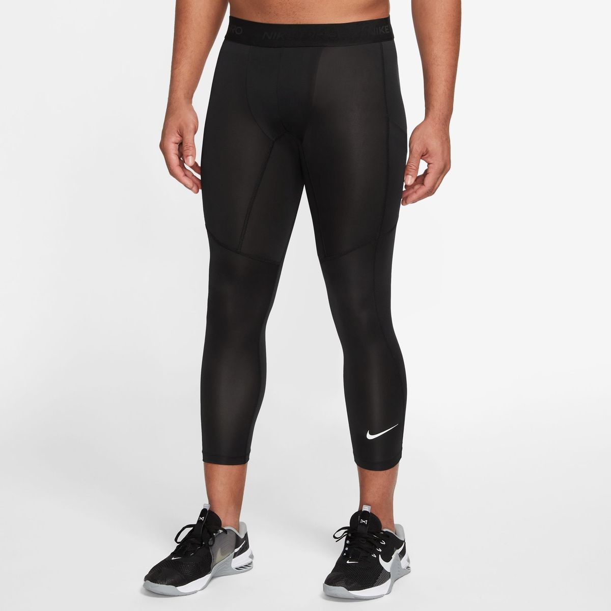 Nike Men's Pro Dri-FIT 3/4-Length Fitness Tights - Black/White | Shop ...
