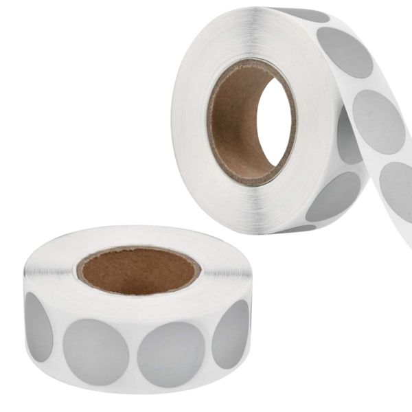 580 Scratch off Silver Stickers for Parties, 25mm in Diameter