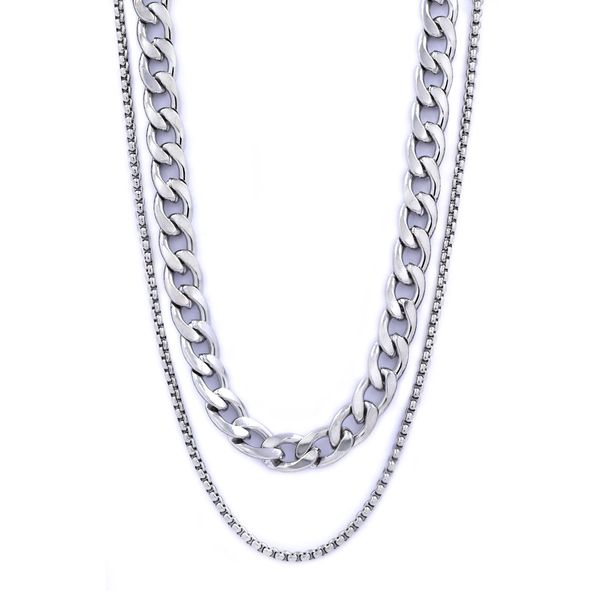 Xcalibur 2 Piece 55cm Curb and 60cm Rolo Chain Set- Stainless Steel