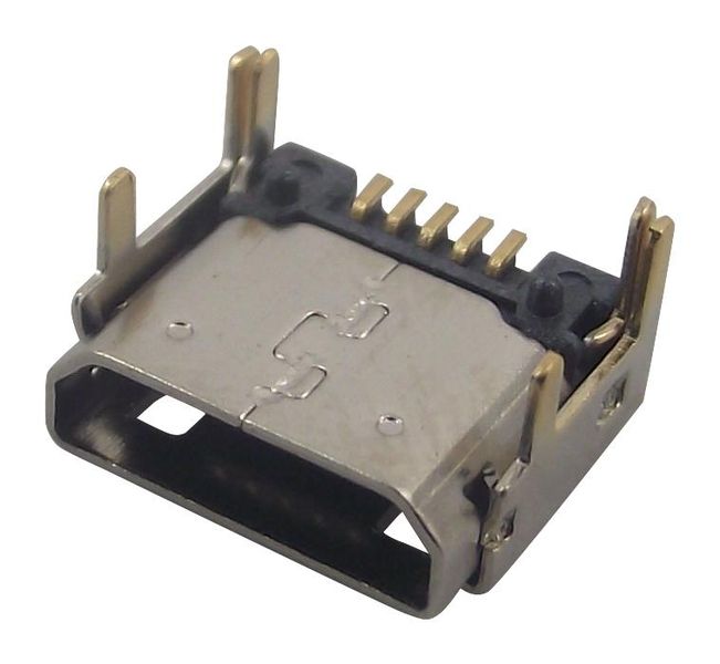 Wurth Elektronik (629105150521) USB Connector, With Pegs, Micro USB Type B
