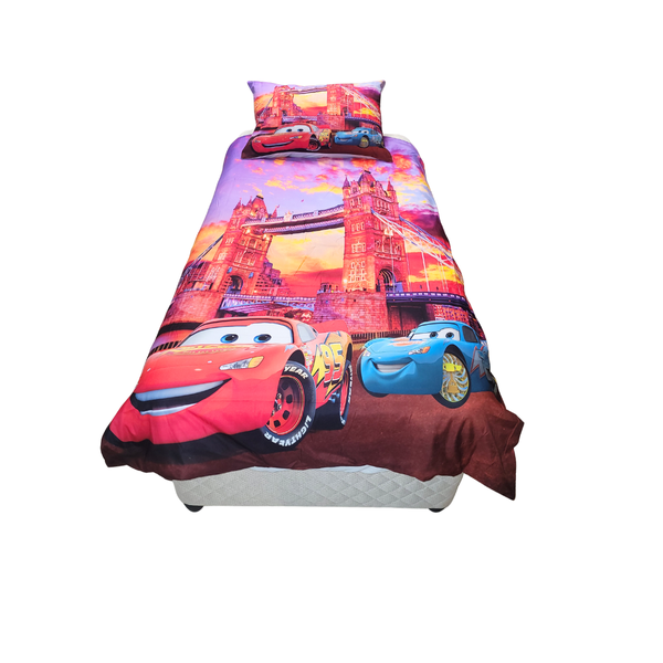 Cars 3D Printed Single Bed Duvet Cover Set
