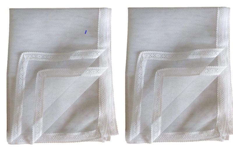 White Food Net - 90 cm x 120 cm with White Lace - Twin Pack