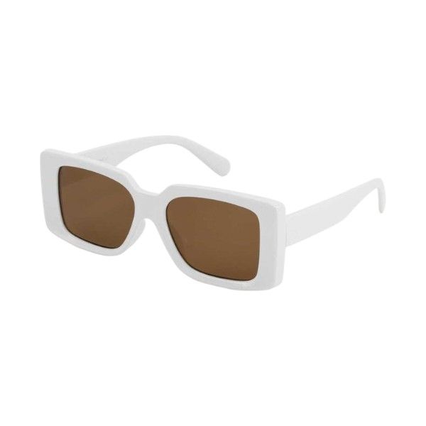 Polarized Sunglasses With Gradient Lens - White &amp; Brown