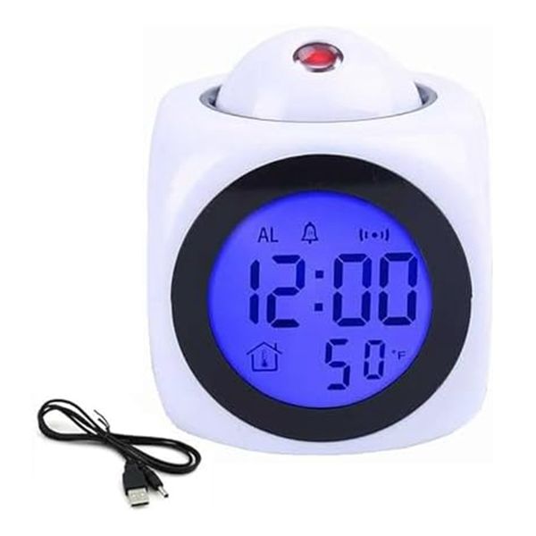 Projection Electronic Clock English Clock Projection Clock White