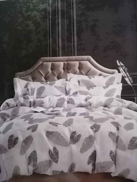 Large Leave Duvet Set - Grey - 6-Pack