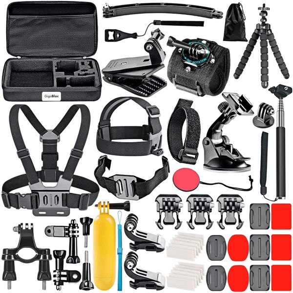 GigaBloc 50-in-1 GoPro Accessory Kit - Attachment Set for Action Camera