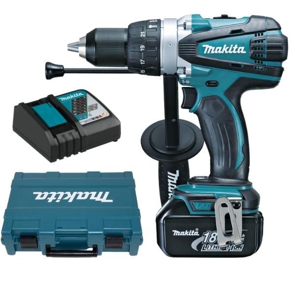 Makita - Cordless Impact Drill DHP458ZK , 3.0Ah Battery, Charger and Case