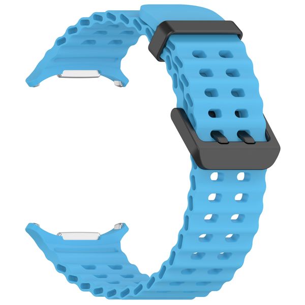 Silicone Marine Strap Compatible With Samsung Galaxy watch Ultra-Blue