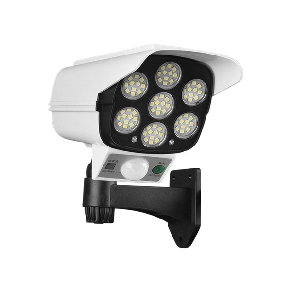 Outdoor Solar Monitoring Lights 77LED Black White 19.2x8.8x7.7