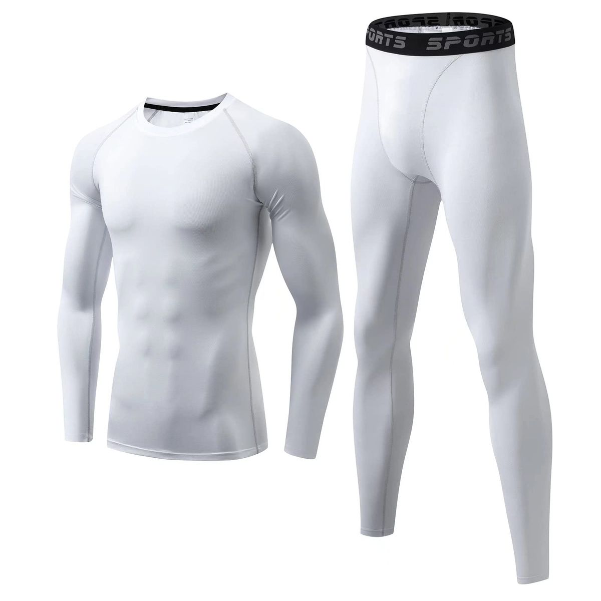 Men's Sports Running Workout Set Compression Shirt and Pants