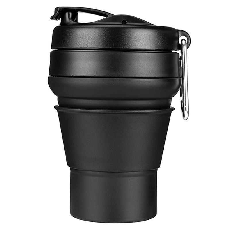 Collapsible Cup for Traveling, 480ml Silicone Folding Camping Mug, BPA Free