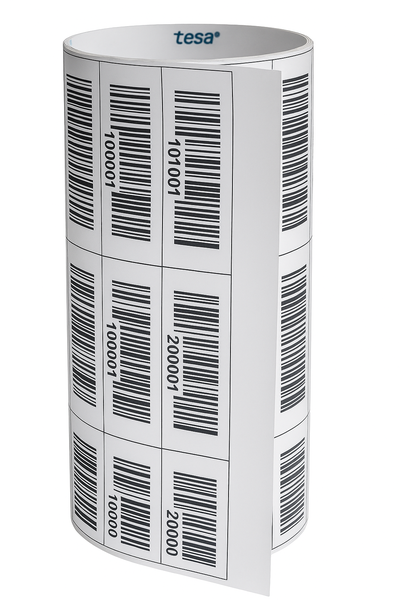 tesa 6930 Laser Marking Barcode Asset Label - Silver - Roll of 1000
