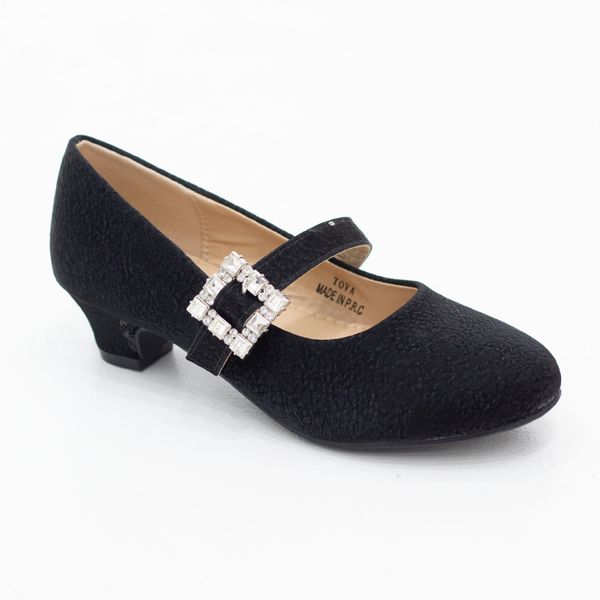 Lamara Paris Tova Girls Mat Dress Pump With A Diamante Buckle White