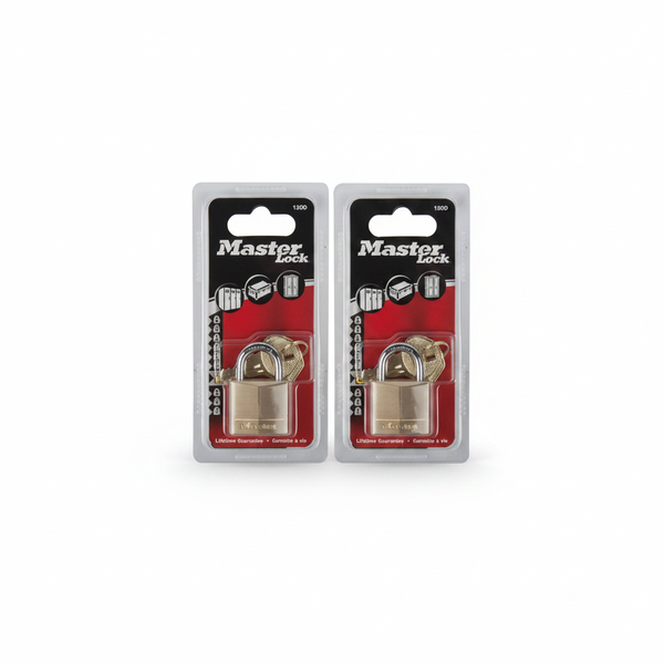 Mackie 50mm Brass Padlock for High Security Gates and Sheds - 2 Pack