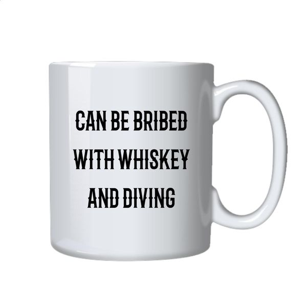 Whiskey and Diving Coffee Mug - Best Funny Novelty Gift Idea for