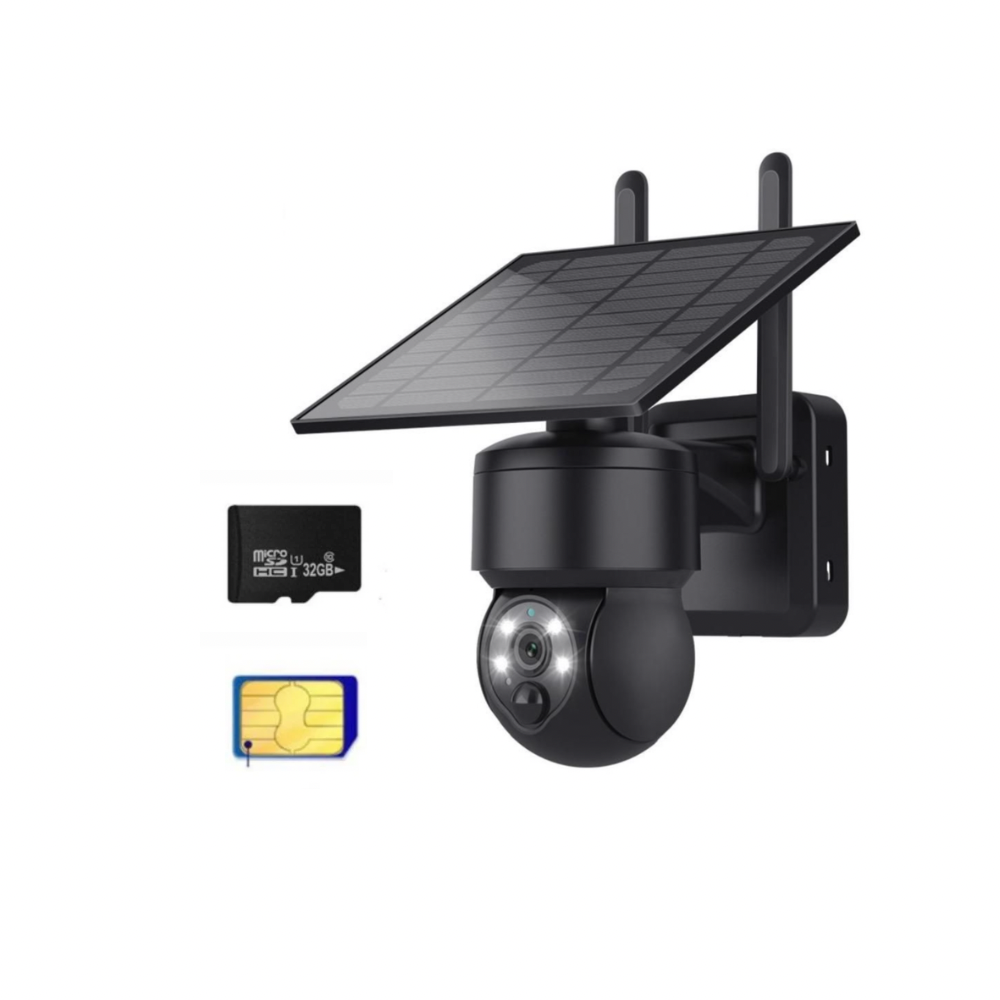 4G Solar Powered Outdoor Security Camera with 32GB Card and Sim Card